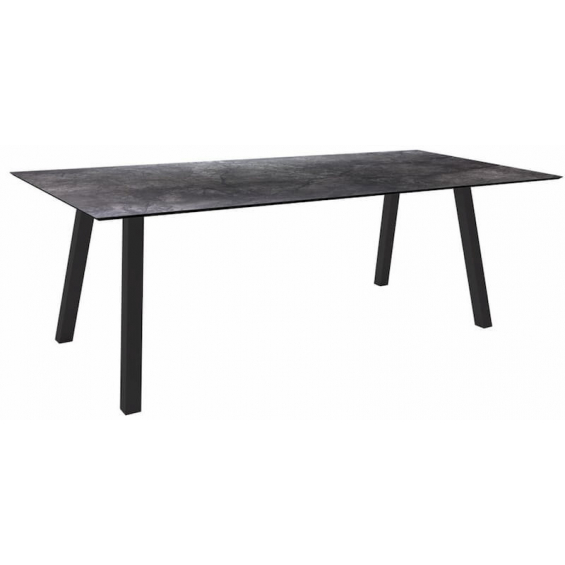 INTERNO Table 220x100 cm pieds anthracite plateau HPL Marbre noir
