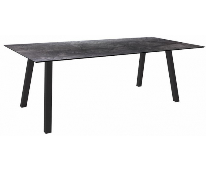 INTERNO Table 220x100 cm pieds anthracite plateau HPL Marbre noir