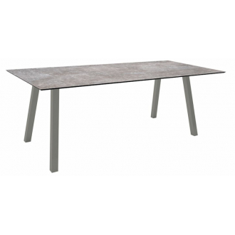 INTERNO Table 220x100 cm pieds graphite plateau HPL Gris métallique