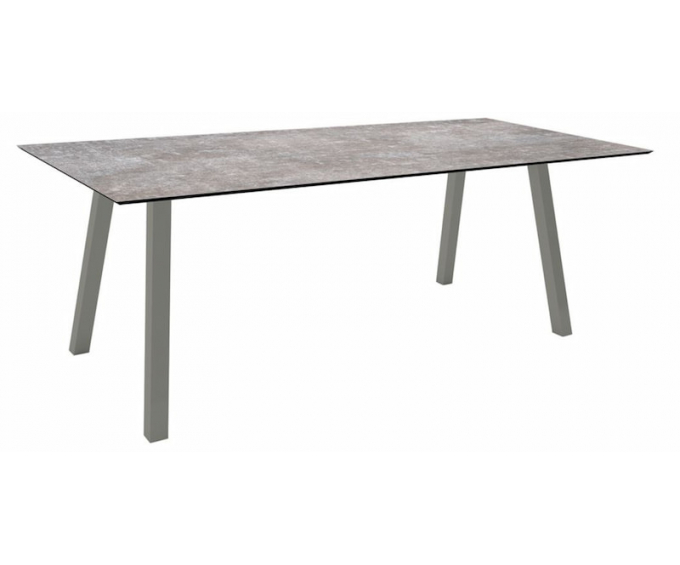 INTERNO Table 220x100 cm pieds graphite plateau HPL Gris métallique