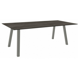 INTERNO Table 220x100 cm pieds graphite plateau HPL Ciment