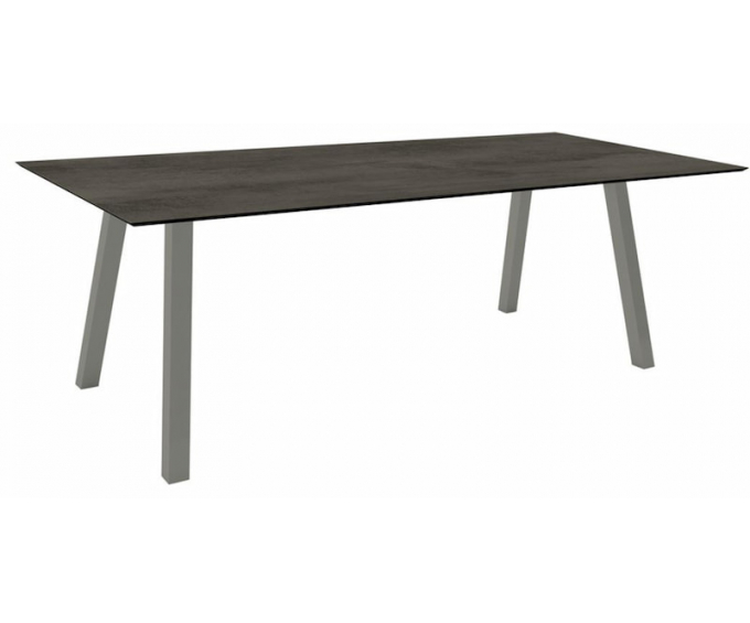 INTERNO Table 220x100 cm pieds graphite plateau HPL Ciment