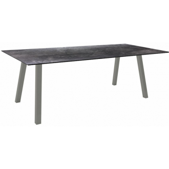 INTERNO Table 220x100 cm pieds graphite plateau HPL Marbre noir