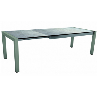 Table extensible 174 à 254 cm Graphite plateau HPL Gris métallique