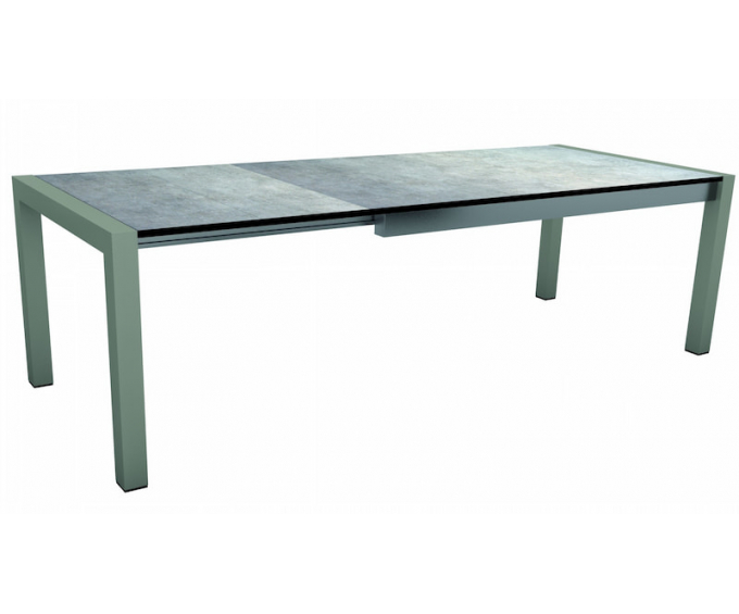 Table extensible 174 à 254 cm Graphite plateau HPL Gris métallique