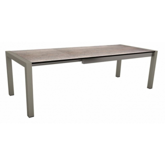 Table extensible 174 à 254 cm Graphite plateau HPL Smoky