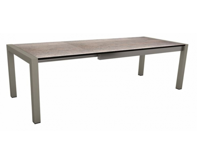 Table extensible 174 à 254 cm Graphite plateau HPL Smoky