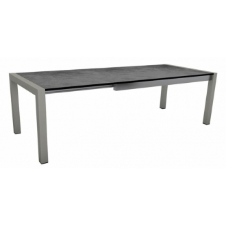 Table extensible 174 à 254 cm Graphite plateau HPL Ciment