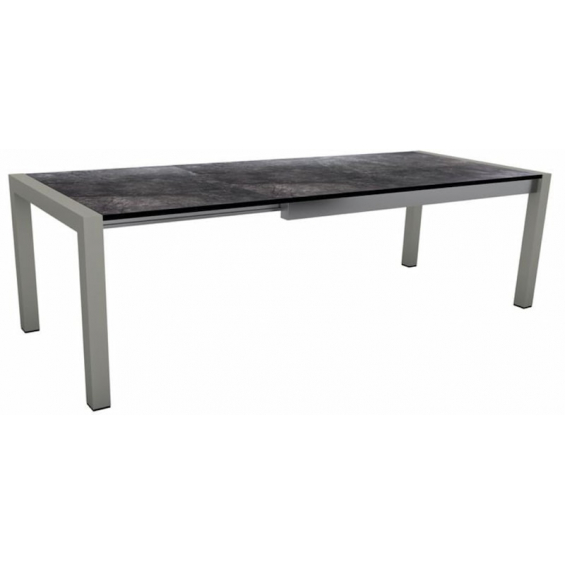 Table extensible 174 à 254 cm Graphite plateau HPL Marbre noir
