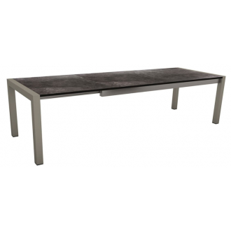 Table extensible 214 à 294 cm Graphite plateau HPL Marbre noir