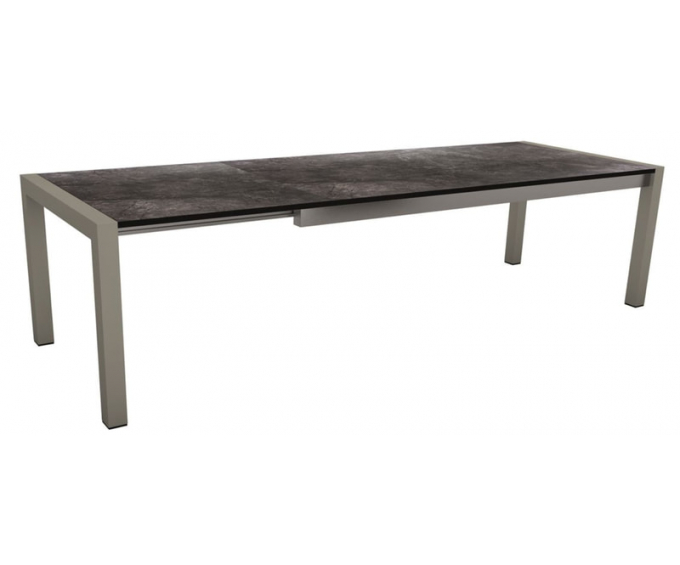 Table extensible 214 à 294 cm Graphite plateau HPL Marbre noir
