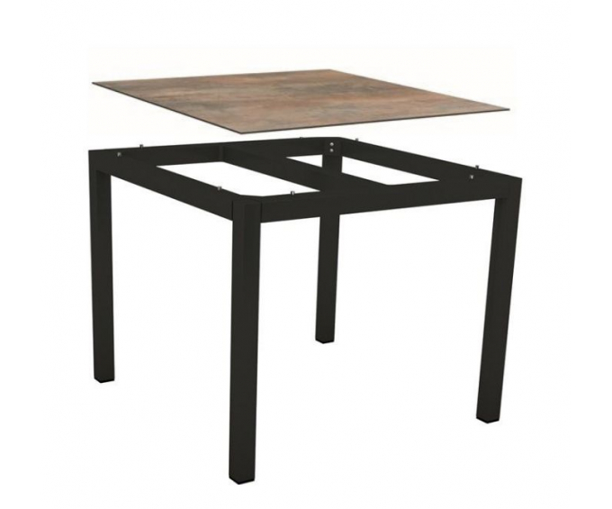 Table 4 personnes aluminium Noir mat / HPL Ferro