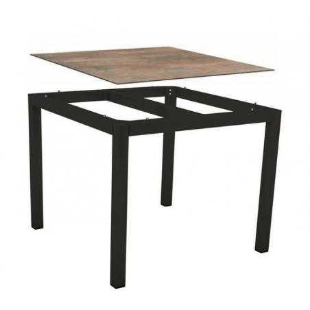 Table 4 personnes aluminium Noir mat / HPL Ferro