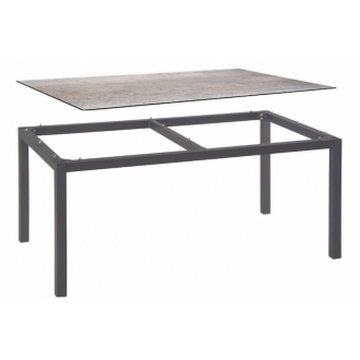 Table 6 personnes aluminium Anthracite / HPL Smoky