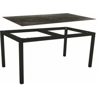 Table 6 personnes aluminium Noir mat / HPL Marbre noir